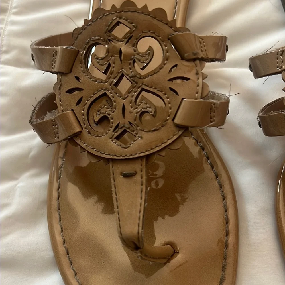 Sam Edelman Tan Sandals with Decorative Stitching - Picture 2 of 3
